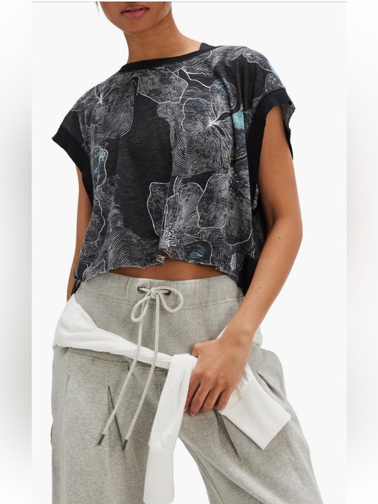 FP Movement by Free People Tops - FP Movement My Time Printed Tee Open Back Exercise Size: L